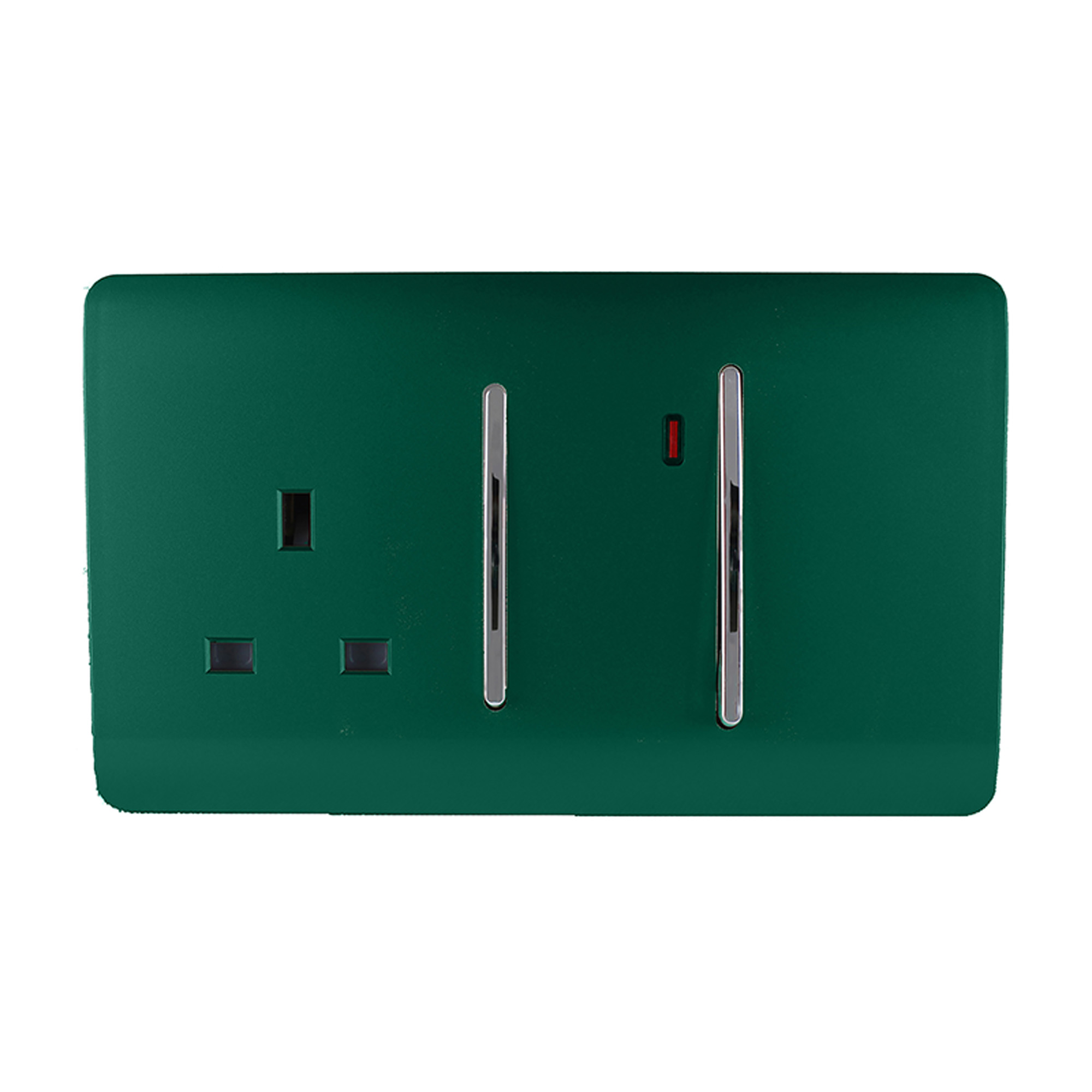 ART-WHS213DG  45A Double Pole Switch With Socket & Neon Dark Green